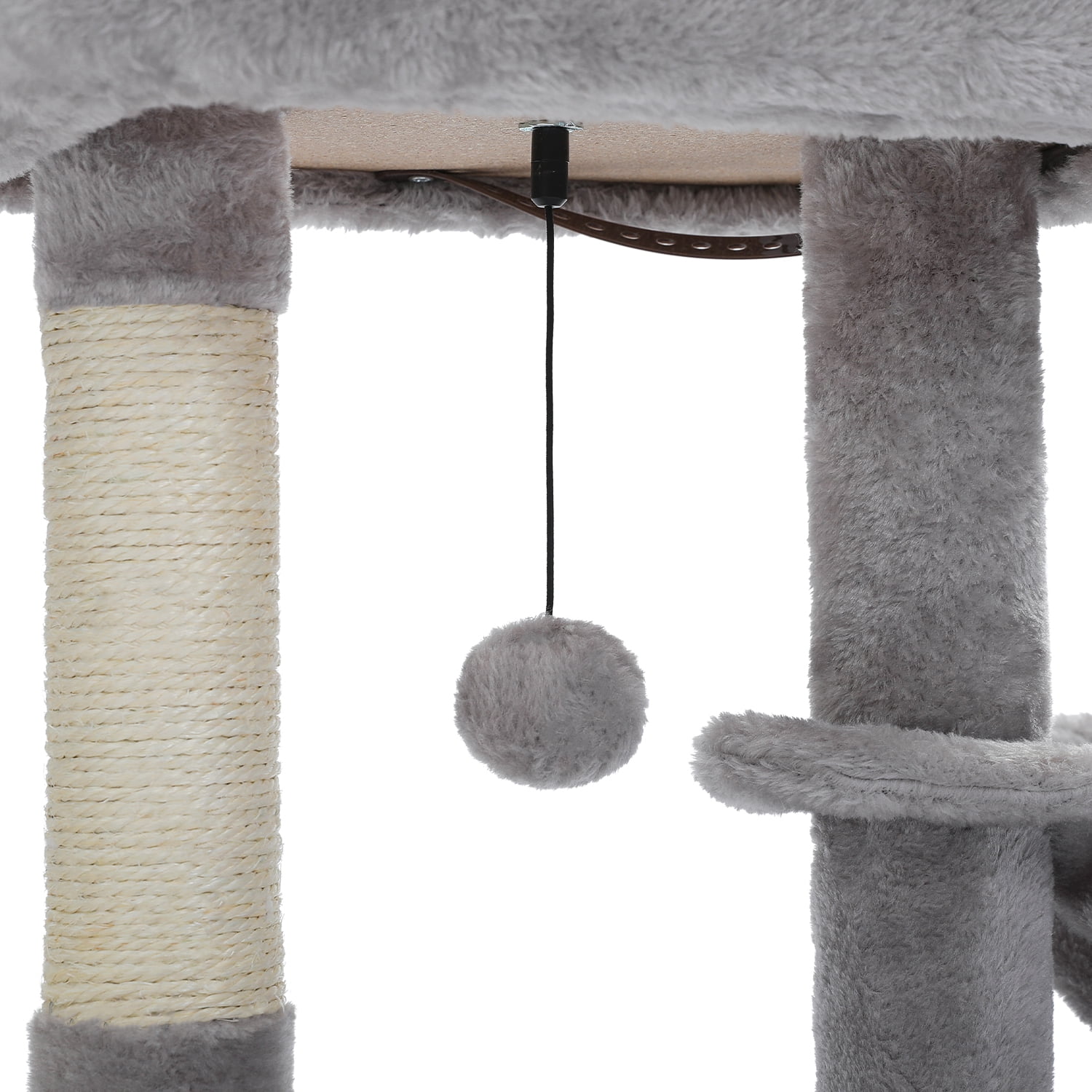 Pefilos 28" Wooden Cat Tree Tower for Indoor Cats, Cat Condo for with Spacious Perch, Fully Wrapped Scratching Sisal Posts, Gray Pefilos 28" Wooden Cat Tree Tower for Indoor Cats, Cat Condo for with Spacious Perch, Fully Wrapped Scratching Sisal Posts, Gray