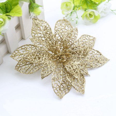 Christmas Decor Home Greensen 5/10pcs Christmas Hollow Flower Xmas Ornaments Festival Holiday Wedding Party Home Christmas Tree Decor Gold/Silver/Green/Purple ()
