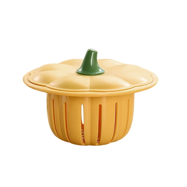 Fiudx Colador de Fregadero con Forma de Calabaza, Filtración Rápida de Residuos, Fácil de Limpiar, Bloqueador de Olores, para Cocina y Baño, Diseño de Plástico Duradero, Tamaño 7,7 X 11,1 X 11,1 Cm,
