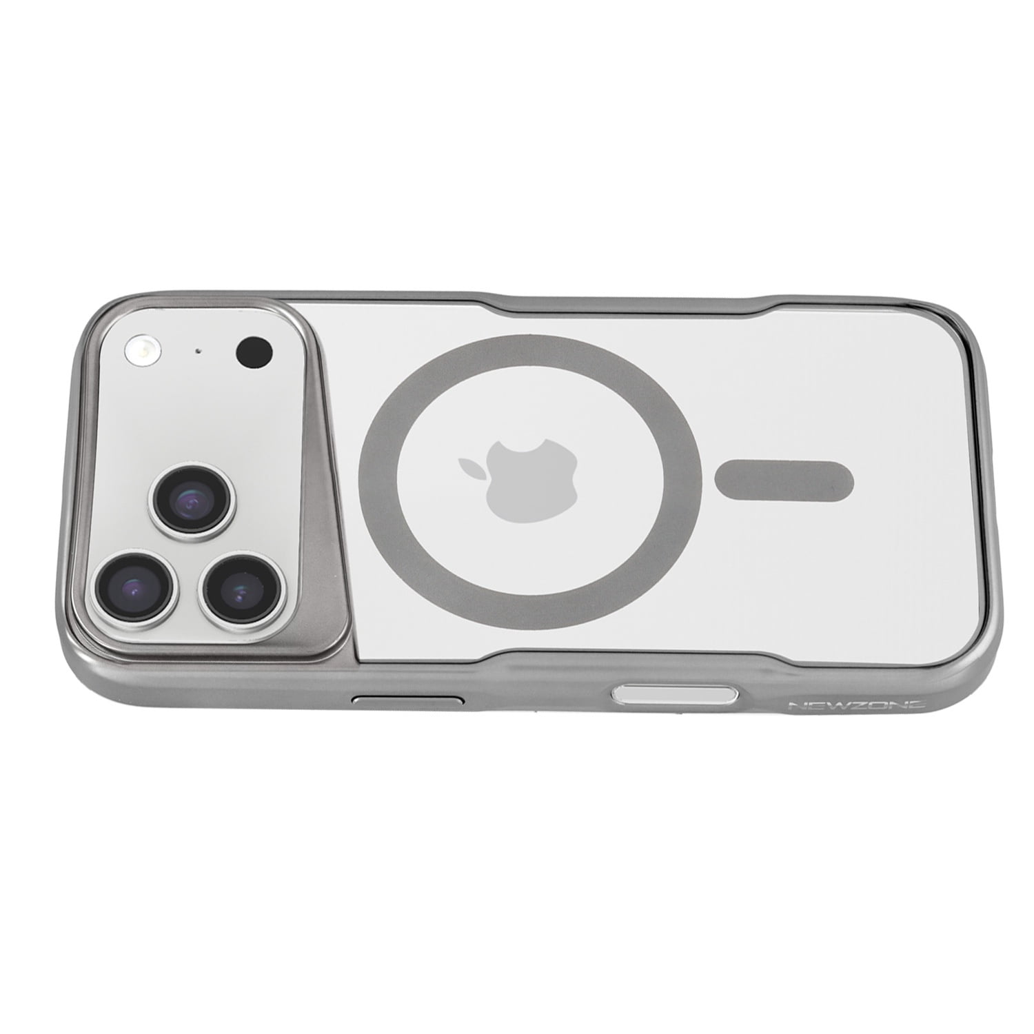 Shockproof Transparent Magnetic Case for iPhone 17 Pro Max - Silver
