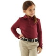 thumbnail image 6 of French Toast Girls School Uniform Long Sleeve Picot Collar Interlock Polo Shirt, Sizes 4-20 & Plus, 6 of 8