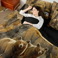 thumbnail image 4 of Feelyou Farmhouse Bear Print Bedding Comforter Set 7pcs, Jungle Tree Plant King Bedding Sets, Woodland Wildlife Reversible Bed Sheets, Luxury Bedroom Decor, 4 of 7