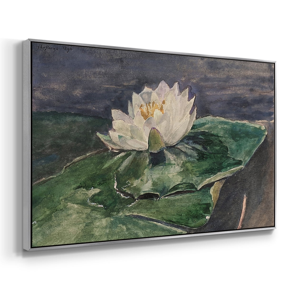 Vintage Botanical Print-LX By Wexford Home Framed in Silver Wood Gallery Wrapped Canvas 25 in. x 37 in.