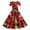 Red, variant on Women Christmas Outfit 1950s Christmas Themed Evening Party Prom Dress for Women with Festive Print and Short Sleeve Design Black M