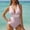 Pink, variant on One Piece Swimsuit Women Tummy Control Bathing Suits Slimming Modest Color Block Swim Suits 2025 V Neck Swimwear Pink XXL