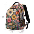thumbnail image 2 of FORMRS Kids School Backpack Elementary Student Unisex Travel Bookbag with Reflective Stripes, Large Colorful Flowers, 2 of 7