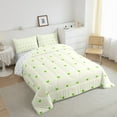 thumbnail image 3 of Manfei Cute Heart Print Queen Comforter Set,Cartoon Loves Pattern Bedding Sets,Yellow Green Bedding Comforter Set For Girls,Microfiber Bedroom Decor Reversible,3pcs, 3 of 8