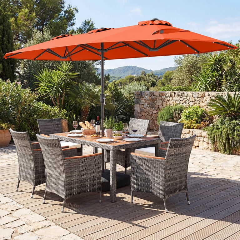 large rectangular cantilever patio umbrellas ZLACUIU 10x13FT Outdoor Umbrellas, Double Top Rectangle Umbrella, Heavy Duty 360° Rotation Offset Outdoor Sun Shade Umbrella for Garden Deck Pool Backyard Patio, Beige : Patio, Lawn This square outdoor patio 11ft Patio Umbrella: Maximum Size:10' X 10' summer umbrellas