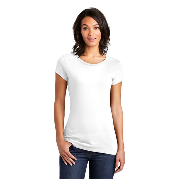 District Adult Female Women Electric Heather T-Shirt White 3X-Large