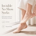 thumbnail image 6 of Women’s Ice Silk No Show Ultra‑Thin Liners – Invisible Breathable Anti‑Slip Socks, Non‑Slip Silicone Heel Grip, for Flats, Loafers, Dress Shoes 4 Pairs, 6 of 7