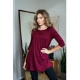 thumbnail image 5 of Free to Live 3 Pack Women's Loose Fit Long Elbow Sleeve Extra Long Jersey Tunics, 5 of 6