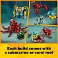 thumbnail image 6 of LEGO Creator 3 in 1 Sunken Treasure Mission Submarine Toy, Underwater Creatures Transform from Octopus tp Lobster to Manta Ray, Fun Sea Animal Figures, 31130, 6 of 8
