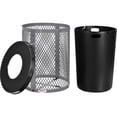 thumbnail image 2 of Global Industrial 36 Gallon Outdoor Diamond Steel Trash Can With Flat Lid, Gray, 2 of 7