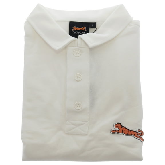 Classic Cotton Polo Shirt for Men by Le Tigre - White - Size Large (L)