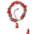 thumbnail image 2 of Delight Jewelry Resin Red Angel Holding Star Red Paw Print Bead Bracelet, 7"+2", 2 of 4