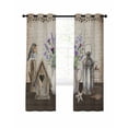 thumbnail image 7 of Vintage Flowers Blackout Curtains for Bedroom, Birds Retro Art Elegant Farmhouse Thermal Insulated Kitchen Drapes with Grommets, Light Blocking Window Treatment, 2 Panels 42" x 54", 7 of 7