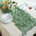 thumbnail image 3 of 5 Pack Sage Green Chiffon Table Runner 10Ft Wedding Table Runner 29x120 Inches Sheer Romantic Tulle Table Runner for Wedding Decor Bridal Shower Baby Shower Birthday Party Cake Table Decoration, 3 of 7