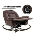 thumbnail image 4 of Boyel Living 360° Swivel Recliner Chair with Phone Holder, Brown, 4 of 11