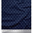 thumbnail image 1 of Soimoi Blue Poly Georgette Fabric Dots & Star Print Fabric by Yard 42 Inch Wide, 1 of 3