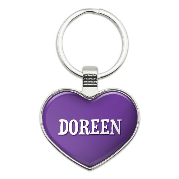 Doreen I Love Name Heart Metal Key Chain