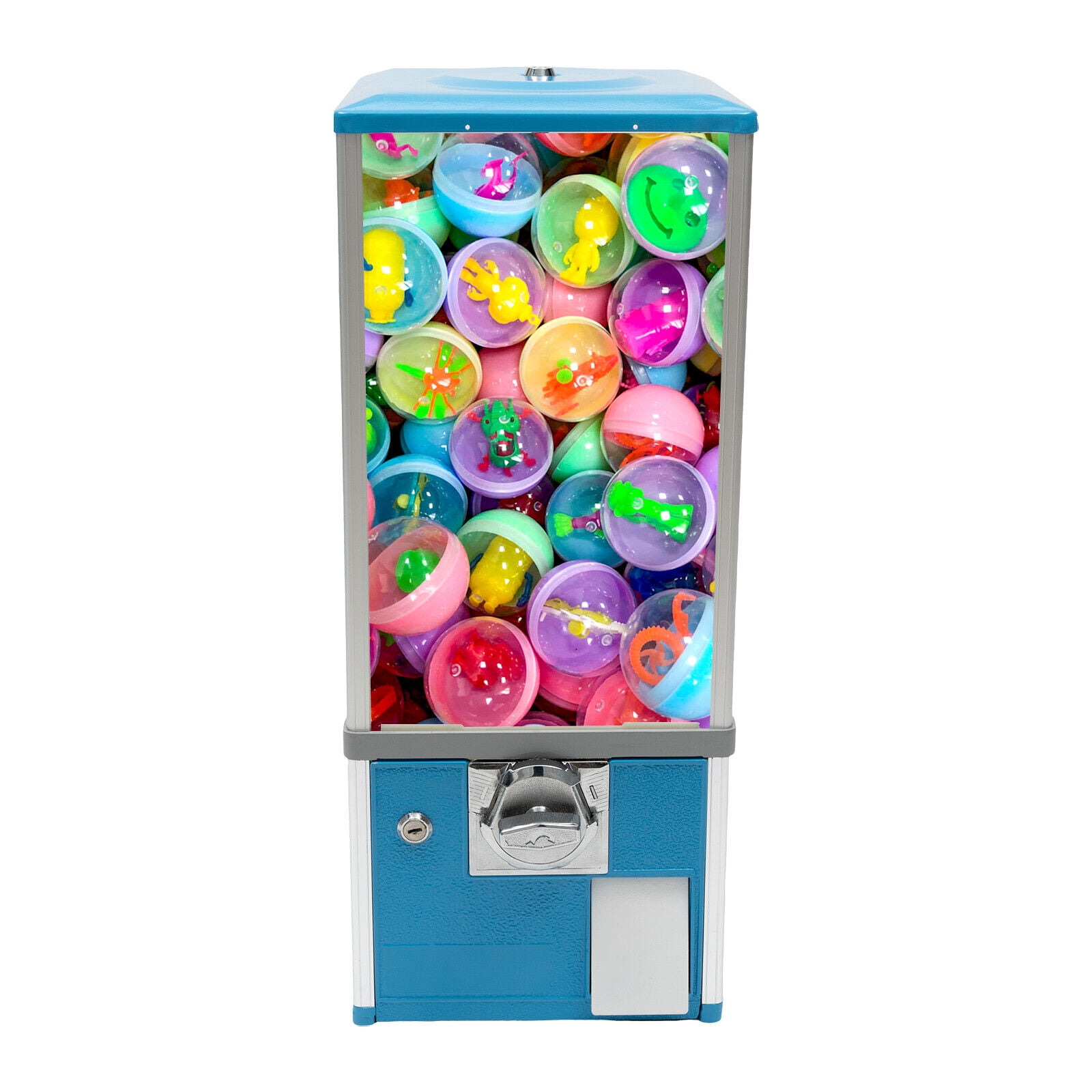 Miumaeov Commercial Vending Machine 25 Cents for 27-45mm Round Candy Capsule Toys 250-1000 Capacity Gumball Bank Dispenser