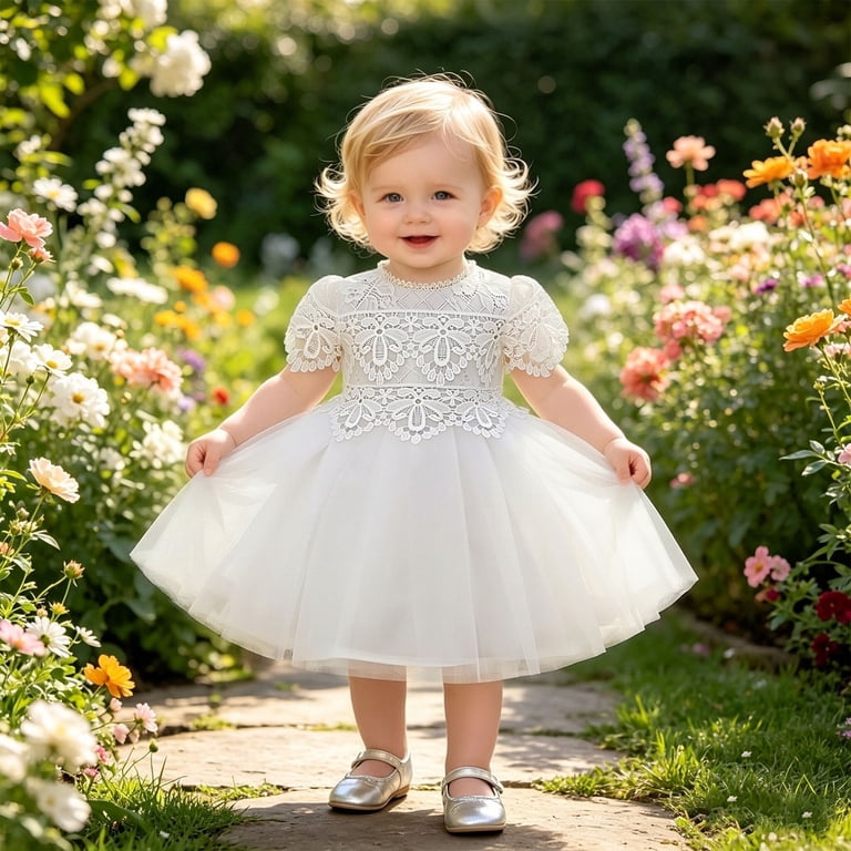 Girls Flower Girl Dress Floral Elegant formal Dress for with Layered Dresses Satin Bodice Appropriate Party Gown By Occasion Kids Dresses for Girls 6-9 Months