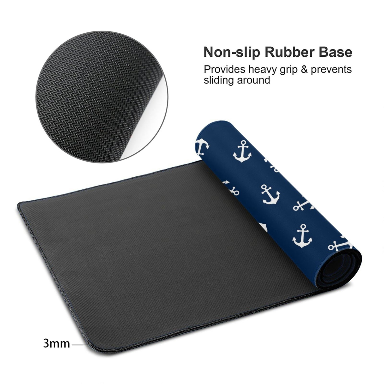 Kdxio Nautical Themed Simple Anchors Print Large Gaming Mouse Pad,Non-Slip Base,Water Resist Keyboard Pad for Gamer,Office & Home,29.5 x 15.8 in