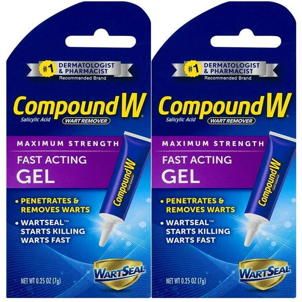 Compound W Fast Acting Gel Salicylic Acid Wart Remover 0.25 OZ 2