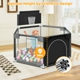 thumbnail image 3 of babyeap Baby Playpen with Basketball Hoop,Playpen for Babies and Toddlers,Hexagonal Fence Baby Play Yards,Black, 3 of 7