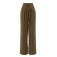 thumbnail image 6 of Ynynloco Womens Pants Elastic High Waist Lightweight Palazzo Pants for Women Casual Drawstring Lounge Wide Leg Pants Woman with Pockets, 6 of 6