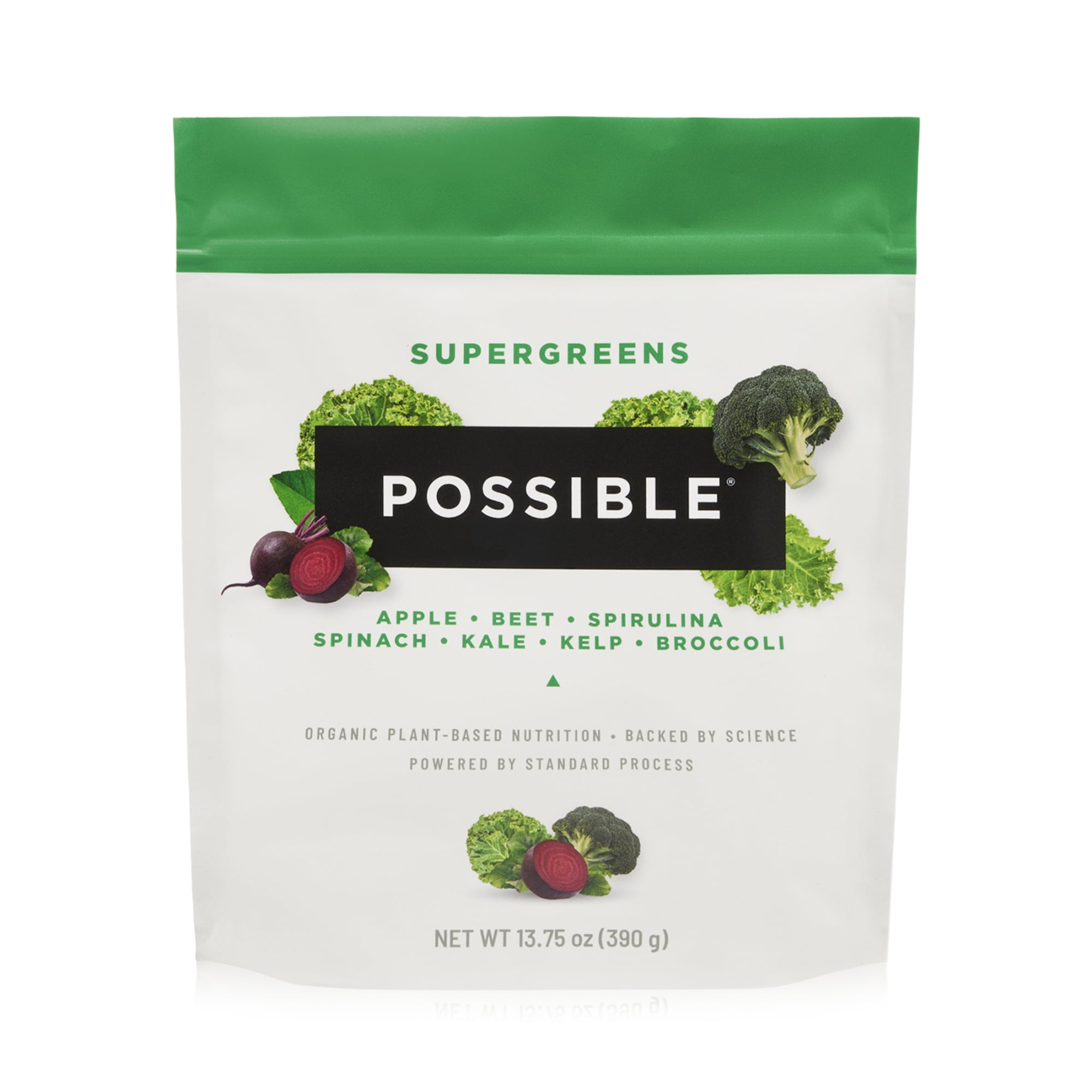 Possible SuperGreens - Superfoods Powder Mix with 23 Whole Food Ingredients - Vegan, Organic, Plant-Based Wellness - Gluten-Free, USDA Organic - Clean Label - 1 Bag, 30 Servings