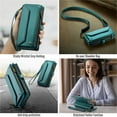 thumbnail image 6 of Wallet Case for iPhone 15,Multi-Function Detachable 3 in 1 Magnetic Phone Case Wallet,Flip Strap Zipper Card Holder Phone Case with Shoulder Straps, 6 of 8