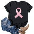 thumbnail image 4 of UANWENN T-shirts Décontractés pour Femmes avec Imprimé de Ruban de Sensibilisation au Cancer, Manches Courtes, Col Rond, Style Basique pour un Usage Quotidien, Hauts Légers Décontractés à Manches Courtes pour Femmes, Haltérophilie, 4 of 4