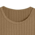 thumbnail image 5 of USNSM Mens Vintage Casual Solid Color Crewneck Shirts Slim Fit Knit Lightweight Ribbed Pullover Fall Winter Textured Dress Shirt Top Brown XXXL, 5 of 6
