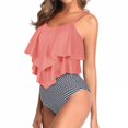 thumbnail image 2 of Pisexur Tankini Bathing Suits for Women Ruffled Tank Top Tummy Control Floral Modest Swimwear High Waisted Bikini Two Piece Bathing Suits, 2 of 6