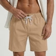 thumbnail image 2 of PIMSSY Men Shorts Lightweight Casual Linen Shorts For Summer Comfort And Relaxed Fit With Adjustable Drawstring And Side Pockets Solid Color Outdoor Male Trendy Bottoms, 2 of 5