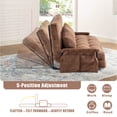 thumbnail image 2 of GAOHAPY Home Modern Corduroy Foldable and Adjustable Sleeper Sofa with 2 Pillows, Brown, 2 of 7