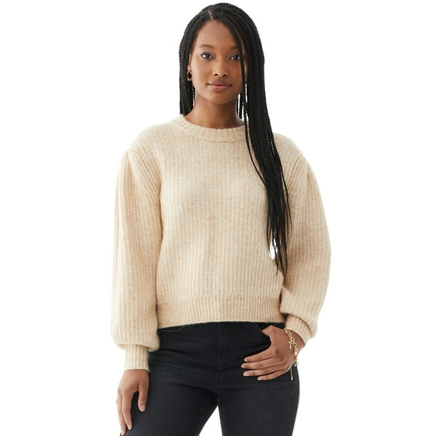 Scoop Women’s Cropped Balloon Sleeve Sweater