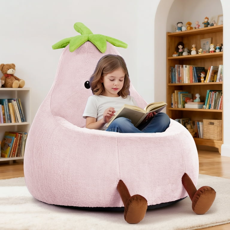 SUMELL 31 Inch Eggplant-Shaped Bean Bag Sofa Chair, Cute Cartoon
