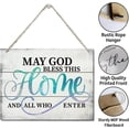 thumbnail image 5 of Zomyto Printed Wood Plaque Sign Wall Hanging, Home Wall Decor May God Bless This Home And All Who Enter Rustic Hanging Wall Plaque Wood Signs, Blessed Family Sign, 5 of 5