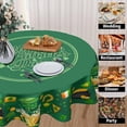 thumbnail image 3 of St Patricks Day Round Tablecloth 60 Inch Shamrock Gold Coin Tophat Beer Green St Patricks Decorative Table Cloth Polyester Table Cover for Kitchen Dining Room Party Home St. Patrick''s Day Decorations, 3 of 5
