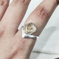 thumbnail image 4 of Natural Citrine Ring, Rough Citrine Gemstone Ring, November Birthstone, Crown V Band, 925 Sterling Silver, Womens Ring, Christmas, Thanksgiving, Handmade, Statement Jewelry, Rough Gemstone Jewelry, 4 of 5