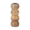 thumbnail image 6 of Round Stacked Taper Candle Holder for Centerpieces for Tables - Mango Wood Candlestick Holder for Home, Living Room, Mantel and Console Decor - Pillar Candle Accent for Kitchen - 7", Brown, 6 of 12