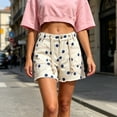thumbnail image 6 of Nolissa Womens Polka Dot Jean Shorts Drawstring Frayed Hem Cargo Denim Shorts with Pockets Beach Vacation Shorts, 6 of 7