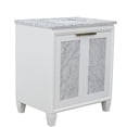 thumbnail image 5 of Trento Single Rectangle Sink Solid Wood Vanity in White/White Carrara, 5 of 11