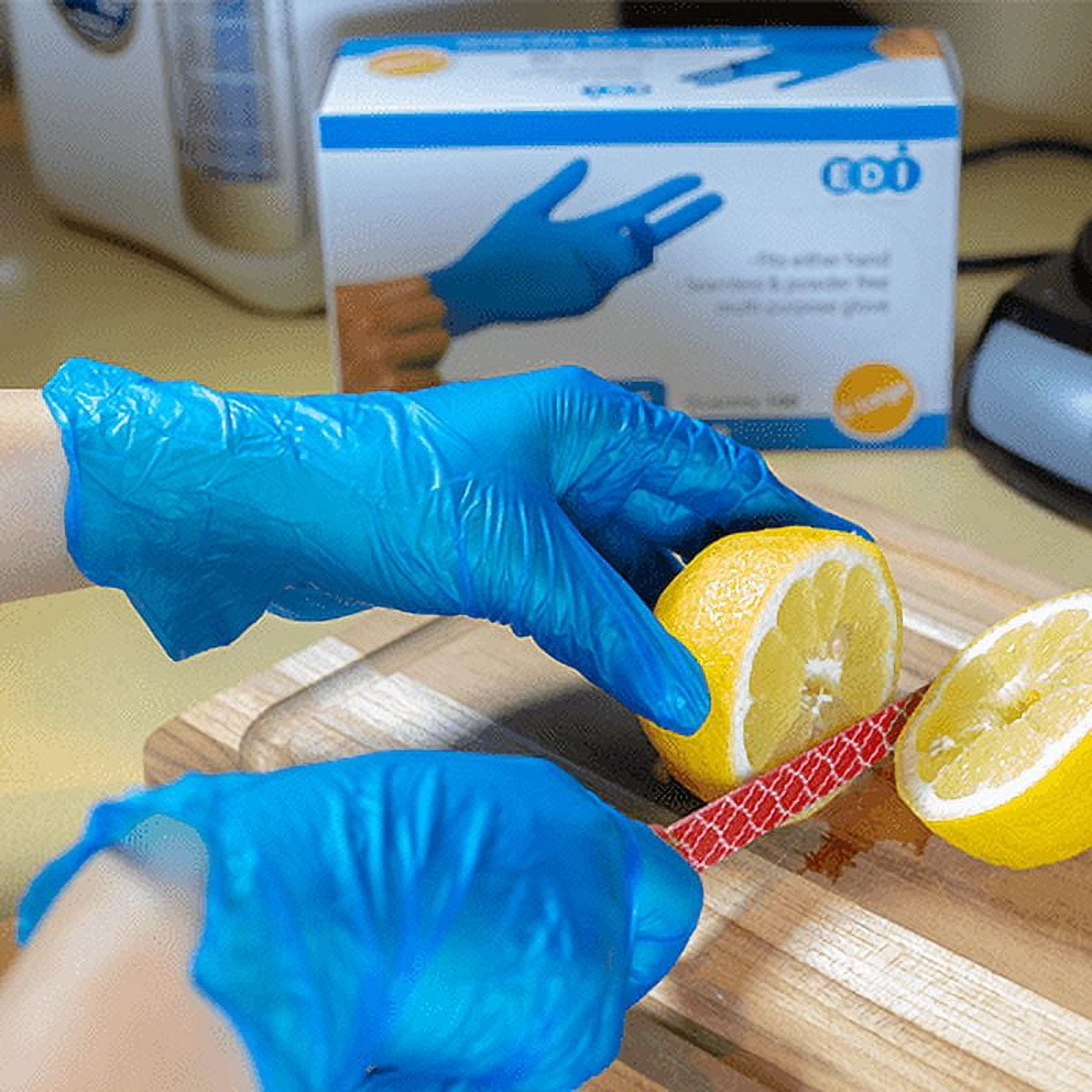 EDI Blue Vinyl Disposable Gloves, Small, 400 Count, Powder-Free, Latex-Free, Unisex