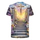 thumbnail image 5 of Ceisia Men's Religious Cross Print T-shirt Short Sleeve Round Neck Glowing Sunset Graphic Casual Fashion Tee Tops Purple XXXL Gifts, 5 of 5
