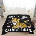 thumbnail image 2 of Cheetah Blanket Kids Flannel Blankets Just Girl Who Loves Cheetah Throw Soft Leopard Print Cozy Lightweight Decorative Quilts for Bed Sofa Couch Decoration Gift 40"x30" Extra Small for Pets, 2 of 6