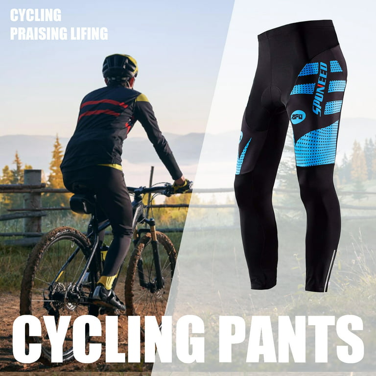 Cycling Pants for Men Bicycle Tights 4D Padded Mountain Bike Pants Blue XXL