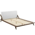 thumbnail image 3 of Modway Luella Solid Wood/Fabric Queen Platform Bed in Walnut/White, 3 of 6